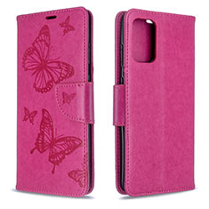 Custodia Portafoglio In Pelle Farfalla Cover con Supporto B01F per Samsung Galaxy S20 Rosa Caldo