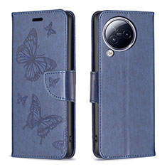 Custodia Portafoglio In Pelle Farfalla Cover con Supporto B01F per Xiaomi Civi 3 5G Blu