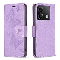 Custodia Portafoglio In Pelle Farfalla Cover con Supporto B01F per Xiaomi Redmi Note 13 5G Lavanda