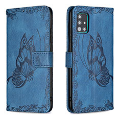 Custodia Portafoglio In Pelle Farfalla Cover con Supporto B02F per Samsung Galaxy A51 4G Blu