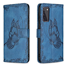 Custodia Portafoglio In Pelle Farfalla Cover con Supporto B02F per Samsung Galaxy S20 FE 5G Blu
