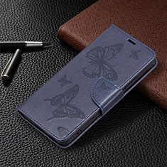 Custodia Portafoglio In Pelle Farfalla Cover con Supporto B13F per Samsung Galaxy S21 5G Blu