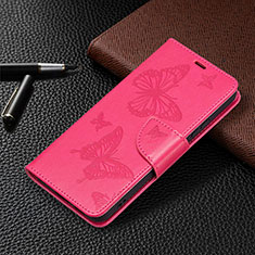 Custodia Portafoglio In Pelle Farfalla Cover con Supporto B13F per Samsung Galaxy S21 5G Rosa Caldo