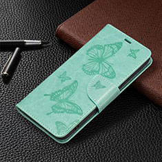 Custodia Portafoglio In Pelle Farfalla Cover con Supporto B13F per Samsung Galaxy S21 5G Verde