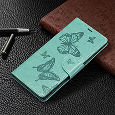 Custodia Portafoglio In Pelle Farfalla Cover con Supporto B13F per Samsung Galaxy S21 Ultra 5G Verde