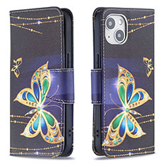 Custodia Portafoglio In Pelle Farfalla Cover con Supporto L07 per Apple iPhone 13 Mini Multicolore