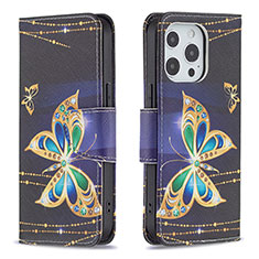 Custodia Portafoglio In Pelle Farfalla Cover con Supporto L07 per Apple iPhone 13 Pro Max Multicolore