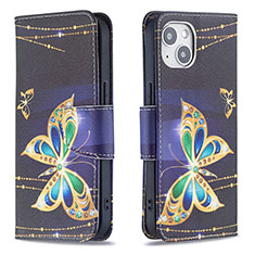 Custodia Portafoglio In Pelle Farfalla Cover con Supporto L07 per Apple iPhone 15 Plus Multicolore