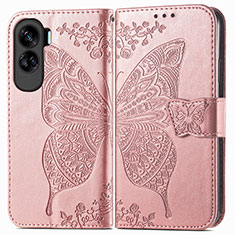 Custodia Portafoglio In Pelle Farfalla Cover con Supporto per Huawei Honor 90 Lite 5G Oro Rosa
