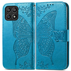 Custodia Portafoglio In Pelle Farfalla Cover con Supporto per Huawei Honor X30i Blu