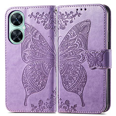 Custodia Portafoglio In Pelle Farfalla Cover con Supporto per Huawei Nova 11i Lavanda