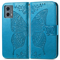 Custodia Portafoglio In Pelle Farfalla Cover con Supporto per Motorola Moto G 5G (2023) Blu