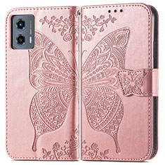 Custodia Portafoglio In Pelle Farfalla Cover con Supporto per Motorola Moto G 5G (2023) Oro Rosa