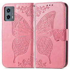 Custodia Portafoglio In Pelle Farfalla Cover con Supporto per Motorola Moto G 5G (2023) Rosa Caldo