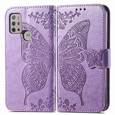 Custodia Portafoglio In Pelle Farfalla Cover con Supporto per Motorola Moto G20 Lavanda