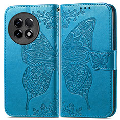 Custodia Portafoglio In Pelle Farfalla Cover con Supporto per OnePlus Ace 2 5G Blu