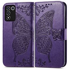 Custodia Portafoglio In Pelle Farfalla Cover con Supporto per Oppo K9S 5G Viola