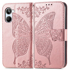 Custodia Portafoglio In Pelle Farfalla Cover con Supporto per Realme 10 4G Oro Rosa