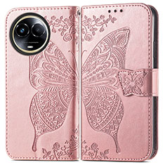 Custodia Portafoglio In Pelle Farfalla Cover con Supporto per Realme 11 5G Oro Rosa