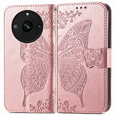 Custodia Portafoglio In Pelle Farfalla Cover con Supporto per Realme 11 Pro 5G Oro Rosa