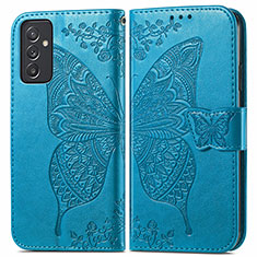 Custodia Portafoglio In Pelle Farfalla Cover con Supporto per Samsung Galaxy A05s Blu