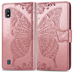 Custodia Portafoglio In Pelle Farfalla Cover con Supporto per Samsung Galaxy A10 Rosa