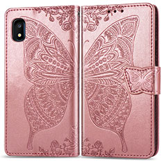 Custodia Portafoglio In Pelle Farfalla Cover con Supporto per Samsung Galaxy A10e Rosa