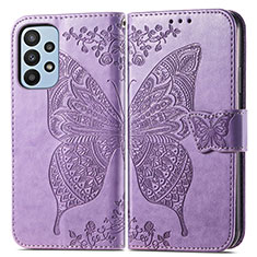 Custodia Portafoglio In Pelle Farfalla Cover con Supporto per Samsung Galaxy A23 5G Lavanda