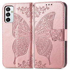Custodia Portafoglio In Pelle Farfalla Cover con Supporto per Samsung Galaxy F23 5G Rosa