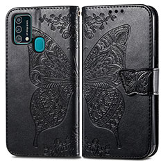 Custodia Portafoglio In Pelle Farfalla Cover con Supporto per Samsung Galaxy F41 Nero