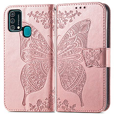 Custodia Portafoglio In Pelle Farfalla Cover con Supporto per Samsung Galaxy F41 Rosa
