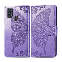 Custodia Portafoglio In Pelle Farfalla Cover con Supporto per Samsung Galaxy M31 Lavanda