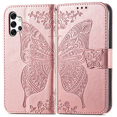 Custodia Portafoglio In Pelle Farfalla Cover con Supporto per Samsung Galaxy M32 5G Rosa