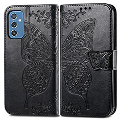 Custodia Portafoglio In Pelle Farfalla Cover con Supporto per Samsung Galaxy M52 5G Nero