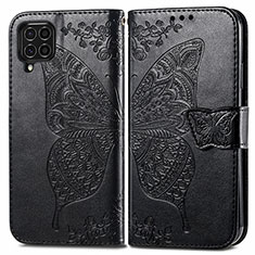 Custodia Portafoglio In Pelle Farfalla Cover con Supporto per Samsung Galaxy M62 4G Nero