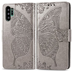 Custodia Portafoglio In Pelle Farfalla Cover con Supporto per Samsung Galaxy Note 10 Plus 5G Grigio