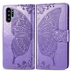 Custodia Portafoglio In Pelle Farfalla Cover con Supporto per Samsung Galaxy Note 10 Plus 5G Lavanda