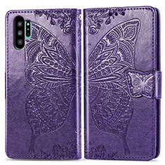 Custodia Portafoglio In Pelle Farfalla Cover con Supporto per Samsung Galaxy Note 10 Plus 5G Viola