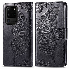 Custodia Portafoglio In Pelle Farfalla Cover con Supporto per Samsung Galaxy S20 Ultra 5G Nero