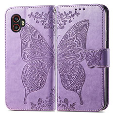 Custodia Portafoglio In Pelle Farfalla Cover con Supporto per Samsung Galaxy XCover 6 Pro 5G Lavanda