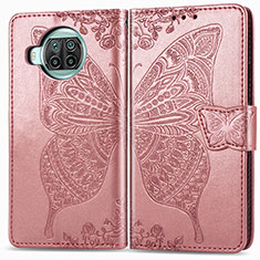 Custodia Portafoglio In Pelle Farfalla Cover con Supporto per Xiaomi Mi 10i 5G Rosa