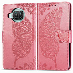 Custodia Portafoglio In Pelle Farfalla Cover con Supporto per Xiaomi Mi 10T Lite 5G Rosa Caldo