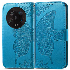 Custodia Portafoglio In Pelle Farfalla Cover con Supporto per Xiaomi Mi 13 Ultra 5G Blu