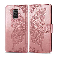Custodia Portafoglio In Pelle Farfalla Cover con Supporto per Xiaomi Poco M2 Pro Rosa