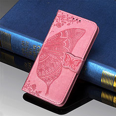 Custodia Portafoglio In Pelle Farfalla Cover con Supporto per Xiaomi Redmi 9 Rosa Caldo