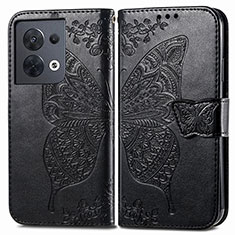 Custodia Portafoglio In Pelle Farfalla Cover con Supporto per Xiaomi Redmi Note 13 5G Nero