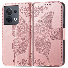 Custodia Portafoglio In Pelle Farfalla Cover con Supporto per Xiaomi Redmi Note 13 5G Rosa