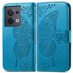 Custodia Portafoglio In Pelle Farfalla Cover con Supporto per Xiaomi Redmi Note 13 Pro 5G Blu