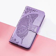 Custodia Portafoglio In Pelle Farfalla Cover con Supporto S01D per Google Pixel 4a Lavanda