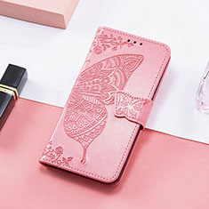 Custodia Portafoglio In Pelle Farfalla Cover con Supporto S01D per Samsung Galaxy F13 4G Rosa Caldo